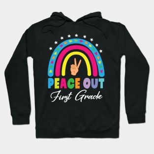 Stars Heart Rainbow Peace Out First Grade Hello Summer Break Hoodie